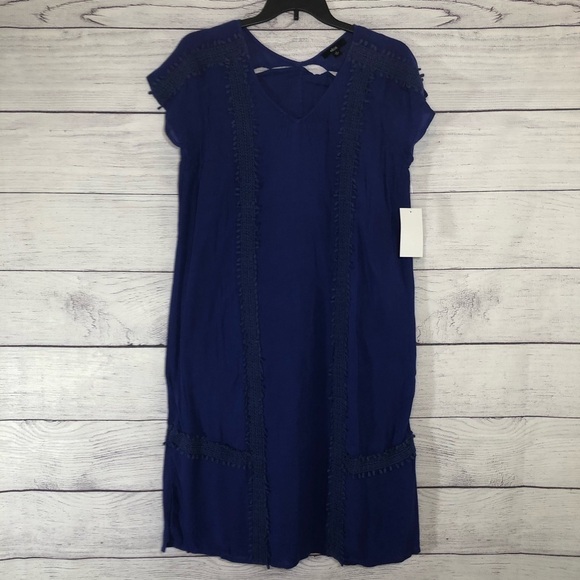 NWT Ellos Blue Lace Boho Dress Sz 12 - Picture 2 of 6